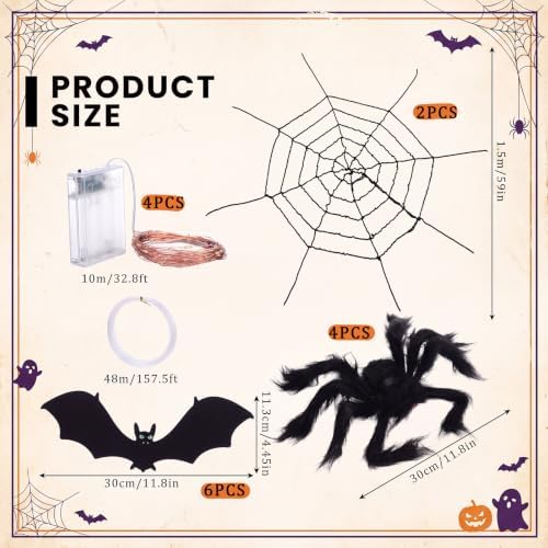 Thenshop 17 Pcs Halloween Hallway Decorations Indoor LED String Lights - Image 2