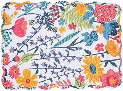 Anaya Bright Flowers 100% Cotton Set of 6 Placemats 13" x 19" - Image 3
