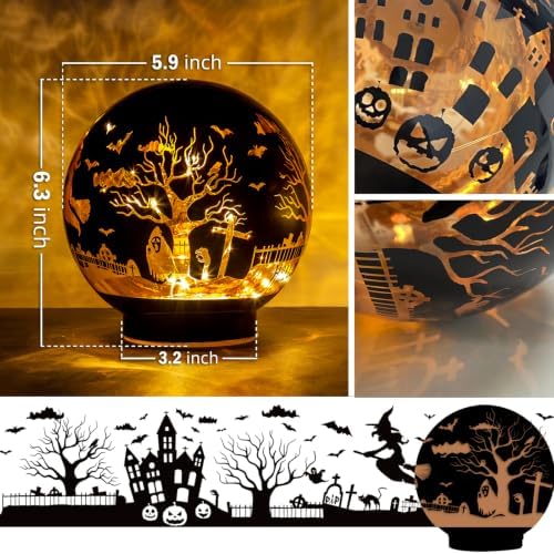Halloween Decorations Rotating Lamp with Timer Halloween Figurine Light - Image 4