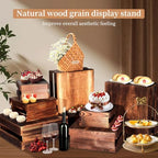 Cecnamt 6-Piece Rustic Wood Buffet Risers with Mini Signs for Dessert Table - Image 7