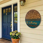 Personalized 20'' Welcome Sign for Front Door Decor,3D Custom Last Name Sign for Front Door,Modern Farmhouse Wood Round Wreath,Custom Name Housewarming,Wedding & Engagement Gifts for New Home - Image 2