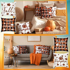 GlikCeil Set of 16 Christmas Pillow Covers 18 x 18 Inch Holiday Throw Pillow Covers Halloween Fall Winter Seasonal Pillowcases Decorative Cushion Pillowcases for Farmhouse Home Couch Sofa Decor - Image 6