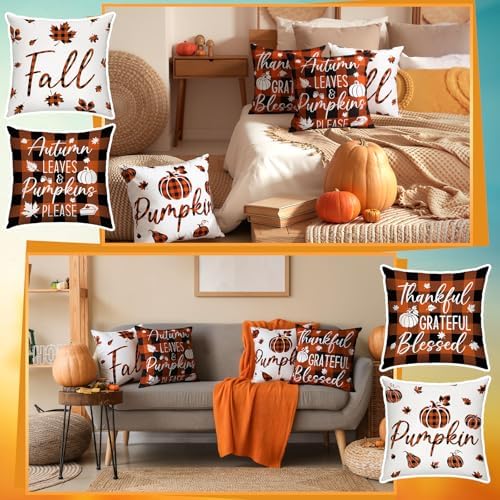 GlikCeil Set of 16 Christmas Pillow Covers 18 x 18 Inch Holiday Throw Pillow Covers Halloween Fall Winter Seasonal Pillowcases Decorative Cushion Pillowcases for Farmhouse Home Couch Sofa Decor - Image 6