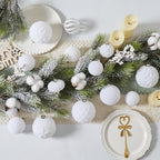 30pcs Velvet Christmas Ball Ornaments, Flocked Shatterproof Christmas Ornaments Hanging Xmas Tree Decorations Set for Home Party Holiday Decor (Multi-Size, White) - Image 3
