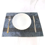 HeMiaor Gray Elegant Placemats for Dinner Table Set of 4 Bling Silver Shinning Diamond Sequins Place Mats Velvet for Wedding Decor Centerpiece - Image 3