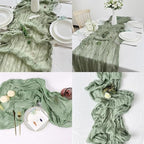 16 Pack Sage Green Cheesecloth Table Runner 20 x 120 inch Gauze Table Runners 10 FT Long,Semi Sheer Boho Cheese Cloth Fabric Table Runner Bulk for Wedding,Party,Baby Shower,Bridal Shower Decoration - Image 5
