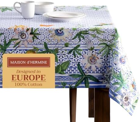 Maison d' Hermine Table Cloth Rectangle Table Reusable 100% Cotton 54"x72" by MaisondHermine