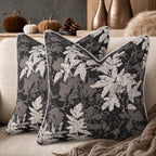 Set of 2 Chenille Throw Pillow Covers 18x18 Inches, Vintage Fall Maple Leaves Farmhouse Decor Cushion Covers Soft Autumn Decor for Sofa Living Room Bedroom Coffee by BOYSUM