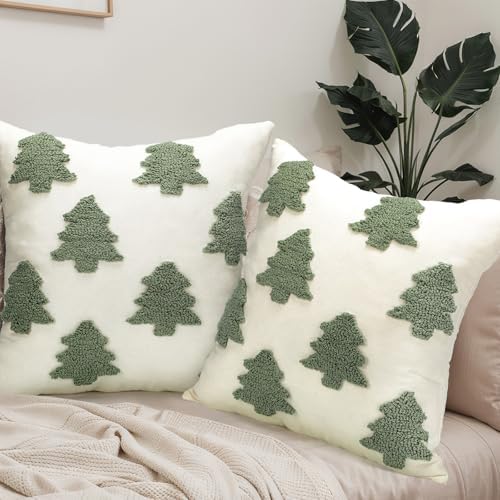 Mixweer 2 Pcs Christmas Pillow Covers 18x18 Inch, Neutral Christmas Decor - Image 4