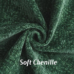 FUTEI Pack of 2 Chenille Soft Throw Pillow Covers 22x22 Inch, Dark Green - Image 2
