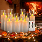 12-Pack White Acrylic Flameless LED Candle Set with Timer Remote Control—Ideal for Home Decor, Valentine's Day, Weddings, and Holiday Celebrations. - Image 5