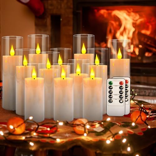 12-Pack White Acrylic Flameless LED Candle Set with Timer Remote Control—Ideal for Home Decor, Valentine's Day, Weddings, and Holiday Celebrations. - Image 5