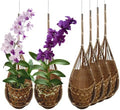Handmade 100% Thai Bamboo Hanging Orchid Basket – 4 Inch Set of 6 by Panwa
