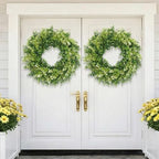 28 Inch Large Eucalyptus Wreaths for Front Door Artificial Green Leaves Greenery Indoor Outdoor Wreath Home Decor Porch Window Wall Farmhouse Door Decorations Spring Summer Fall All Seasons - Image 2