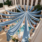 10 Panels 5ft(W) x 20ft(H) Dusty Blue Ceiling Drapes for Wedding Parties - Image 2