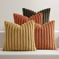 MIULEE Fall Rust Orange Faux Fur Plush Decorative Throw Pillow Covers18x18 by MIULEE