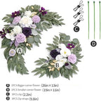 Faux Flower Swag Set of 2 for Wedding Welcome Signs Floral Swag Wedding Reception Ceremony Signs Decor (Lavender & Cream) - Image 2