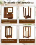Huquary 16Pcs Wooden Wedding Lantern Centerpiece Rustic Wood Lantern, Brown - Image 3