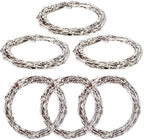 6 Pcs 12 inch Natural Grapevine Wreath Set, White by KUKLIPJIM