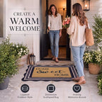 Thenshop 2 Pcs Layered Welcome Mat Set, Coir Scalloped Doormat, Sweet Home - Image 6
