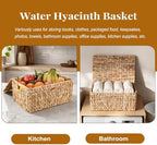 Hipiwe Wicker Storage Baskets with Lid, Large Water Hyacinth Lidded Baskets - Image 6