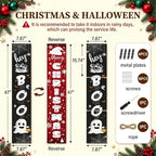 2 in 1 Halloween Porch Sign Decor 47" Double Side Christmas Sign for Porch - Image 2
