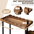 3 Tier Serving Tray & Wood Display Risers for Party,Rotatable Cupcake Stand - Image 4