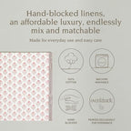 Over&Back Set of 4 Hand-Blocked Placemats - Colorful Dining Table Mat - Each Placemat is Unique - 100% Cotton - Machine Washable - Kitchen and Home Decor - Pink Blossom - Image 2