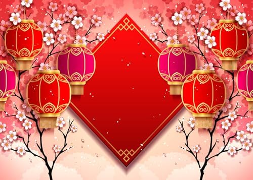 Lunar New Year Backdrop 10x8ft Vietnamese Chinese New Year Backgrounds Festivals Party Decorations Photo Booth Props by Unknown