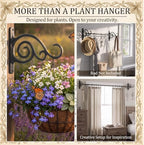 2 Pcs Hanging Plant Brackets 11.25'', Heavy Duty Black Cast Iron Wall Hooks - Image 6