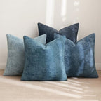 MIULEE Decorative Chenille Euro Pillow Covers Blue Series 24x24 Pack of 4 - Image 3