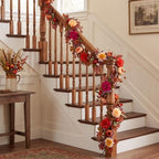 BLOSMON Fall Garland for Mantle with Flower, 6ft, Fall Decorations for Home - Image 6