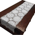 USTIDE Rustic Floral Table Runner Handmade Crochet Table Doily White 15"X47" by USTIDE