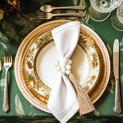 Maxcheck 60 Pcs Wooden Napkin Rings for Table Decor,Rustic - Image 5