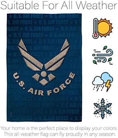 US Air Force Burlap Garden Flag - Set Wall Holder Armed Forces USAF United State American Military Veteran Retire Official - House Decoration Banner Small Yard Gift Double-Sided Imported 13 X 18.5 - Image 6