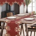 Decozen Set of 8 Doilies for Table, Lace Doilies - Rustic, Crochet, Farmhouse, Kitchen, Dining Table Centerpiece Decor - Round Christmas Placemats - 15 Inch Gold Red, The Imperial Collection - Image 6