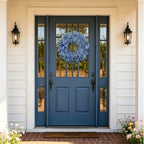 20" Blue Artificial Floral Wreath for Front Door Outside All Seasons - Image 6