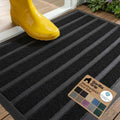 GORILLA GRIP WeatherMAX Door Mat, Indoor Outdoor Use, 29x17, Black Stripe by GorillaGrip