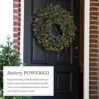 Balsam Hill Mountain Meadow Christmas Wreath - Premium True Needle Front Door Wreath with Natural Elements & Battery-Operated LED Clear Lights for Indoor and Outdoor Holiday Decorating, 26" - Image 6