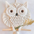 Bohemian Owl Macramé Wall Hanging Pack Of 2-12 x 23 Inch, Off White by Unknown