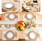 Boho Table Runner and Placemats Set, 4 Sets, Brown, 12x72 - Image 6