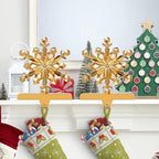 Hxezoc 2 Pack Gold Snowflake Christmas Stocking Holders, Metal Mantel Stocking Hangers for Christmas Fireplace Mantel Decorations Christmas Holiday Supplies - Image 6