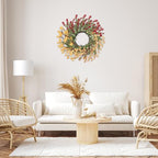 24 inch Fall Wreaths for Front Door Outside Autumn Wreath Fall Door Wreath Fall Decorations for Home Window Wall Porch Farmhouse Wedding Thanksgiving Harvest Halloween Outdoor Indoors Wall Home Decor - Image 4