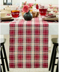 Solino Home 100% Pure Linen Table Runner Burgundy Tartan Plaid, 14 x 108 in by SolinoHome