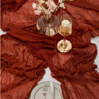 16 Pack Terracotta Cheesecloth Table Runner 35x120 Inch Boho Gauze Cheese Cloth Table Runner 10FT Long Rustic Sheer Table Runners for Wedding Bridal Shower Birthday Party Table Decor - Image 7