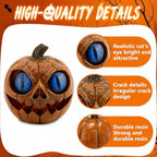 Halloween Pumpkin Decor Spooky Pumpkin Figurine Resin Statue, Blue - Image 3