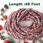 48FT Extra Long Christmas Wood Bead Garland for Mantle (Vintage Red Beads) - Image 2