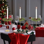 8 PCS Christmas Pine Taper Candle Rings Wreaths 1.38" Mini Norfolk Pine Taper Candle Holder Wreaths Candle Rings with Berry Pinecones for Xmas Holiday Church Home Table Centerpiece Candlesticks Decor - Image 3