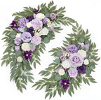Artificial Wedding Arch Flowers Kit(Pack of 2) for Wedding Arch, Bridal Shower, Ceremony and Reception Backdrop Decoration (Dancing Purple Kelsang Flowers) by WEIERYUE