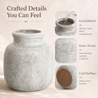 Rustic Ceramic Vase for Home Decor, 6.4 Inch Small Farmhouse Flower Vase - Image 2